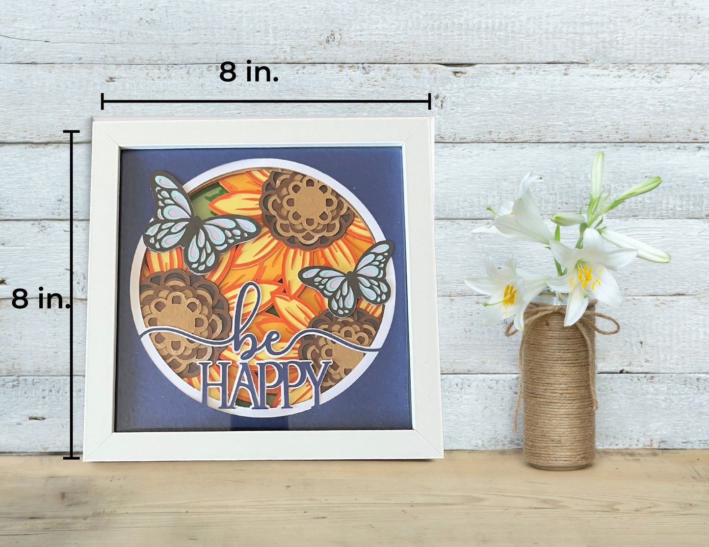 Positive Affirmation 3D Shadow Box : Be Happy