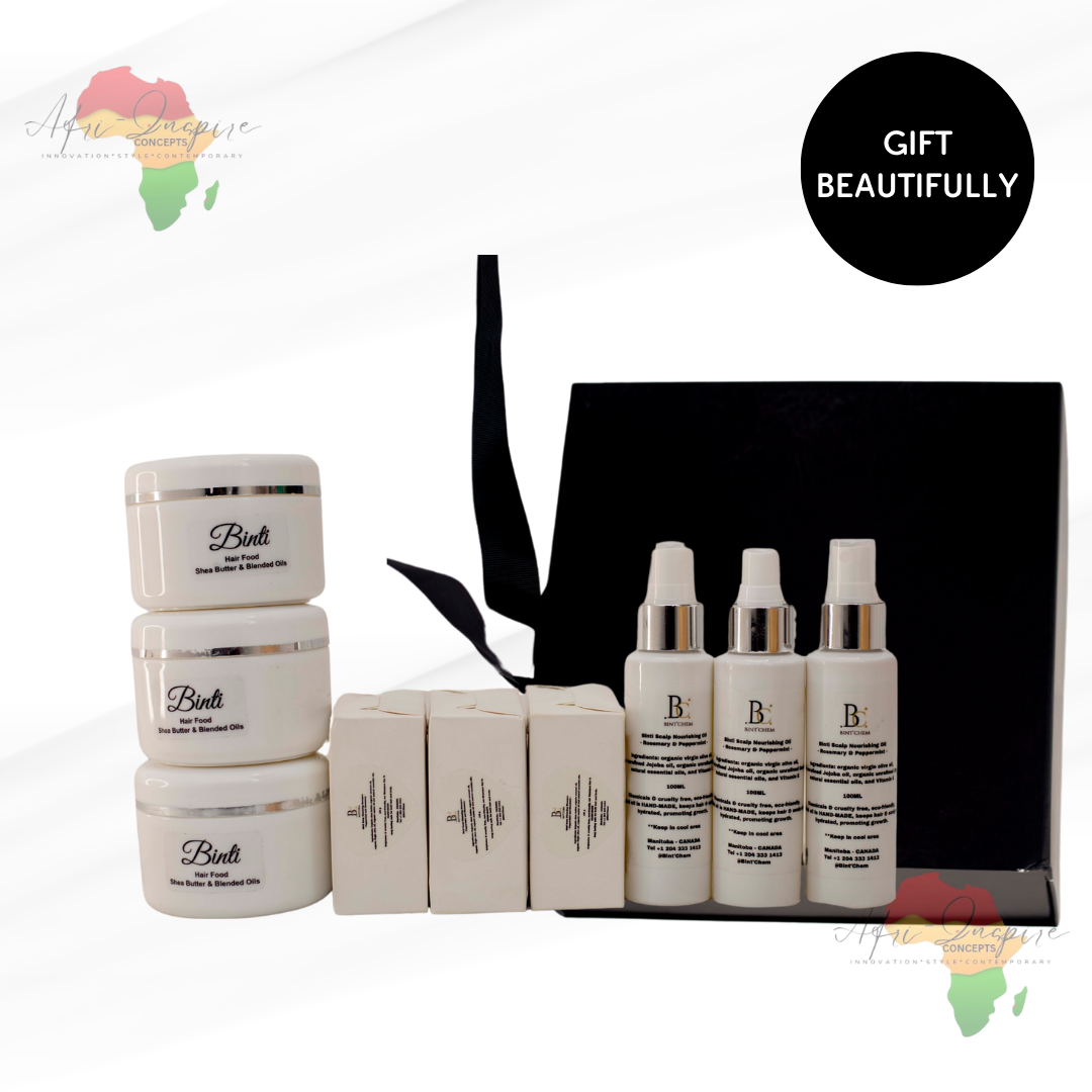 Crown Care Trio Gift Box – Nourishing Hair Cream, Refreshing Spray & Gentle Soap-9pc set