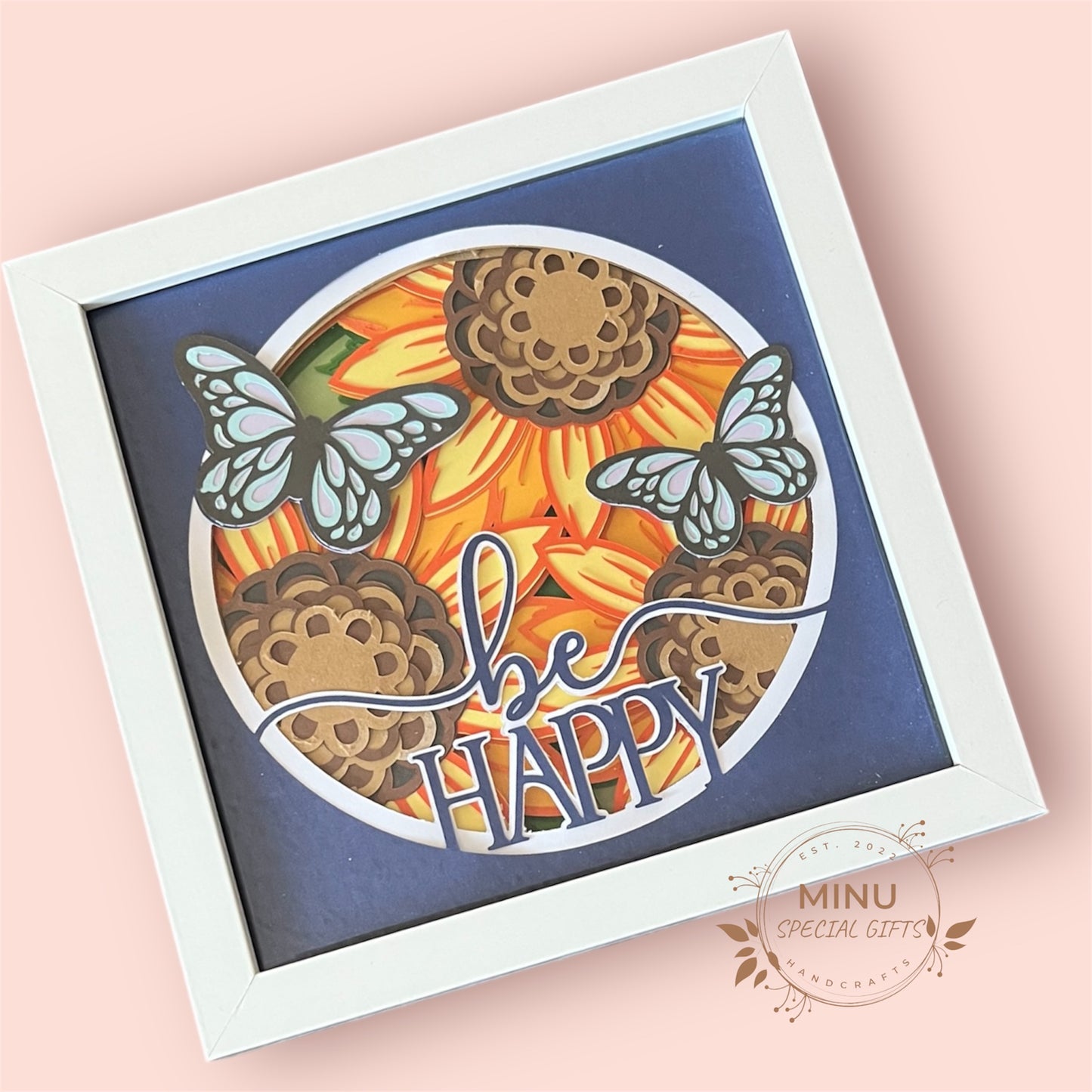 Positive Affirmation 3D Shadow Box : Be Happy