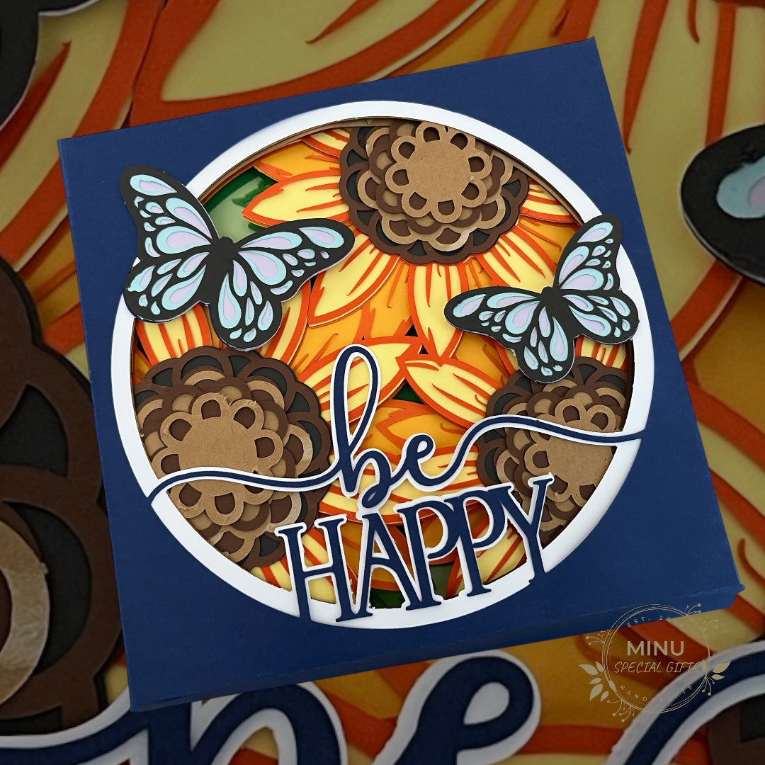 Positive Affirmation 3D Shadow Box : Be Happy