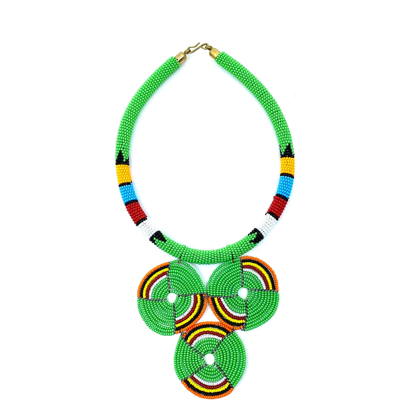 Trinity Orbit Beaded Necklace – Handcrafted African Statement Jewelry