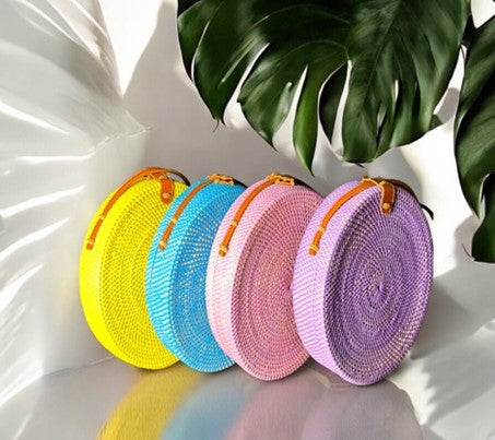 Plain Round Rattans Bag (L) – Minimalist, Handwoven & Naturally Beautiful
