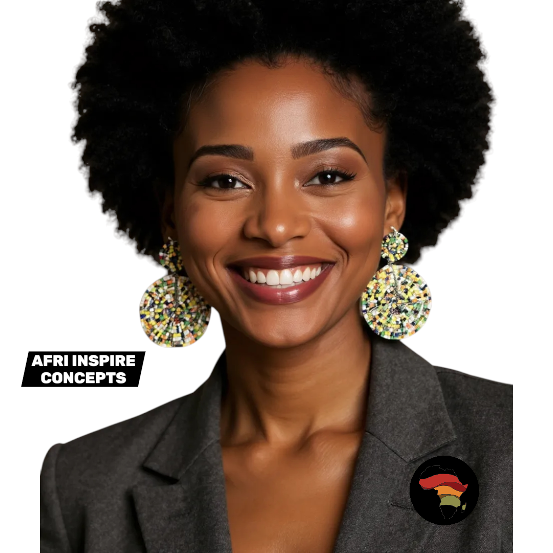 African Handmade Beaded Earrings – Bold, Colorful & Culturally Inspired