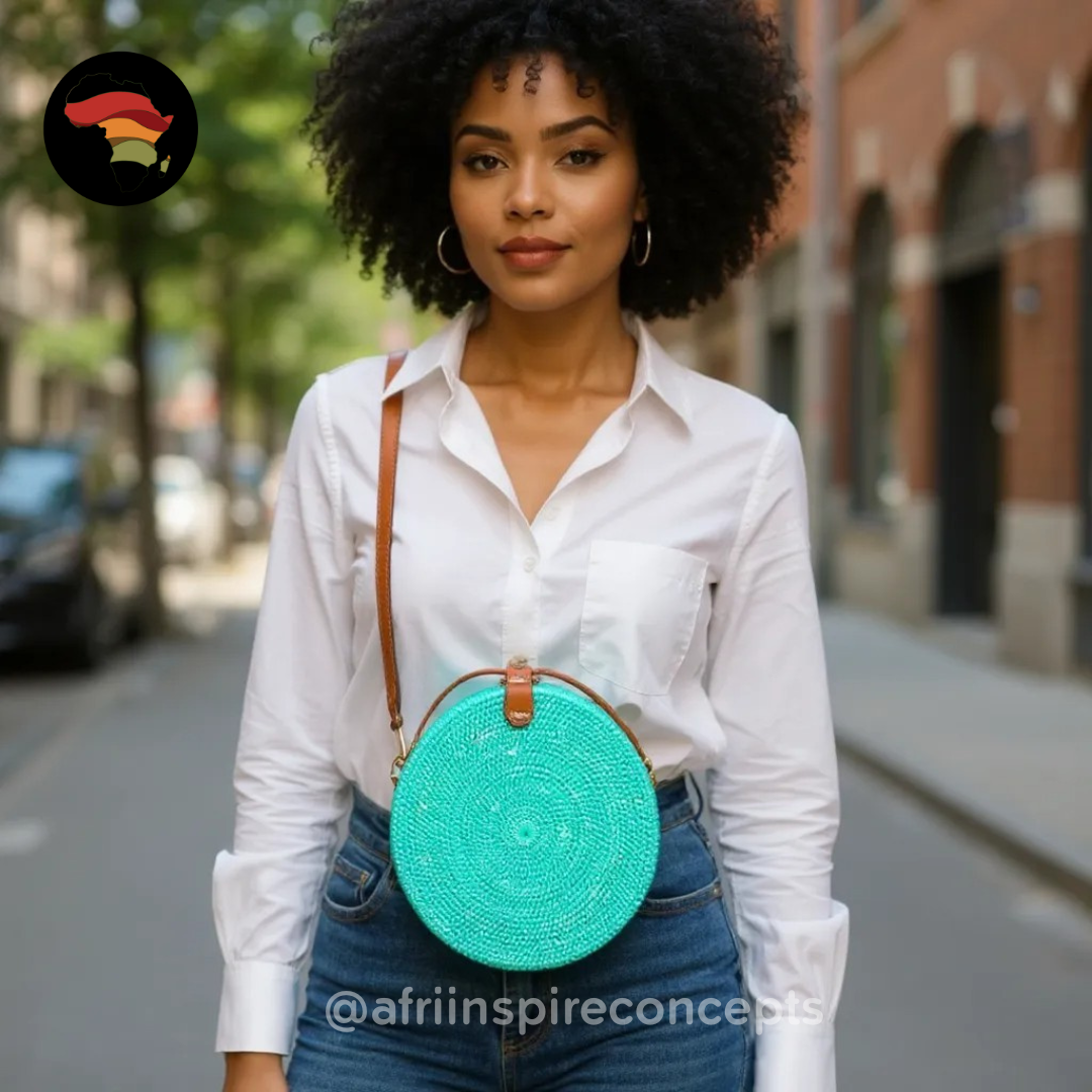 Plain Round Rattans Bag (L) – Minimalist, Handwoven & Naturally Beautiful