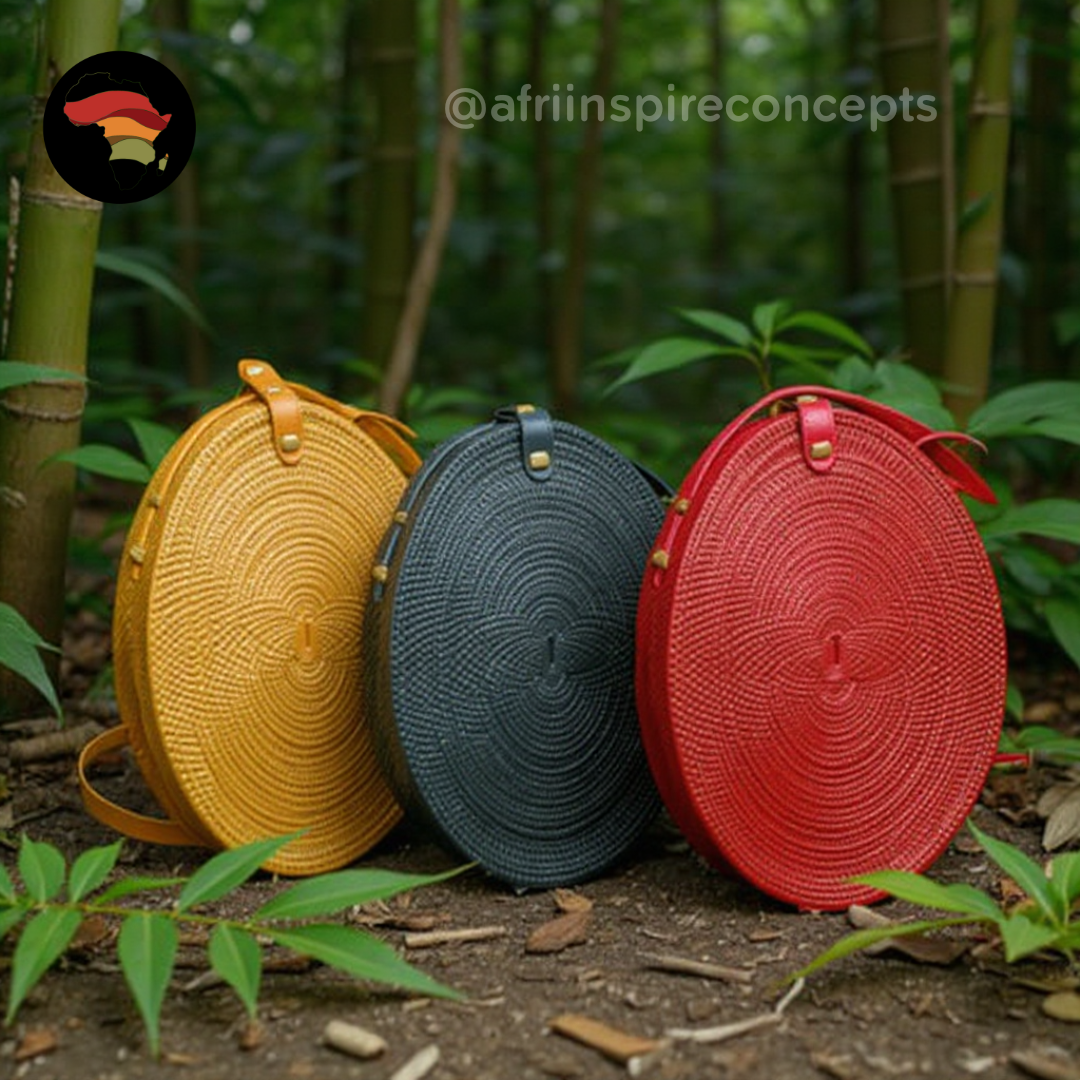 Plain Round Rattans Bag (L) – Minimalist, Handwoven & Naturally Beautiful
