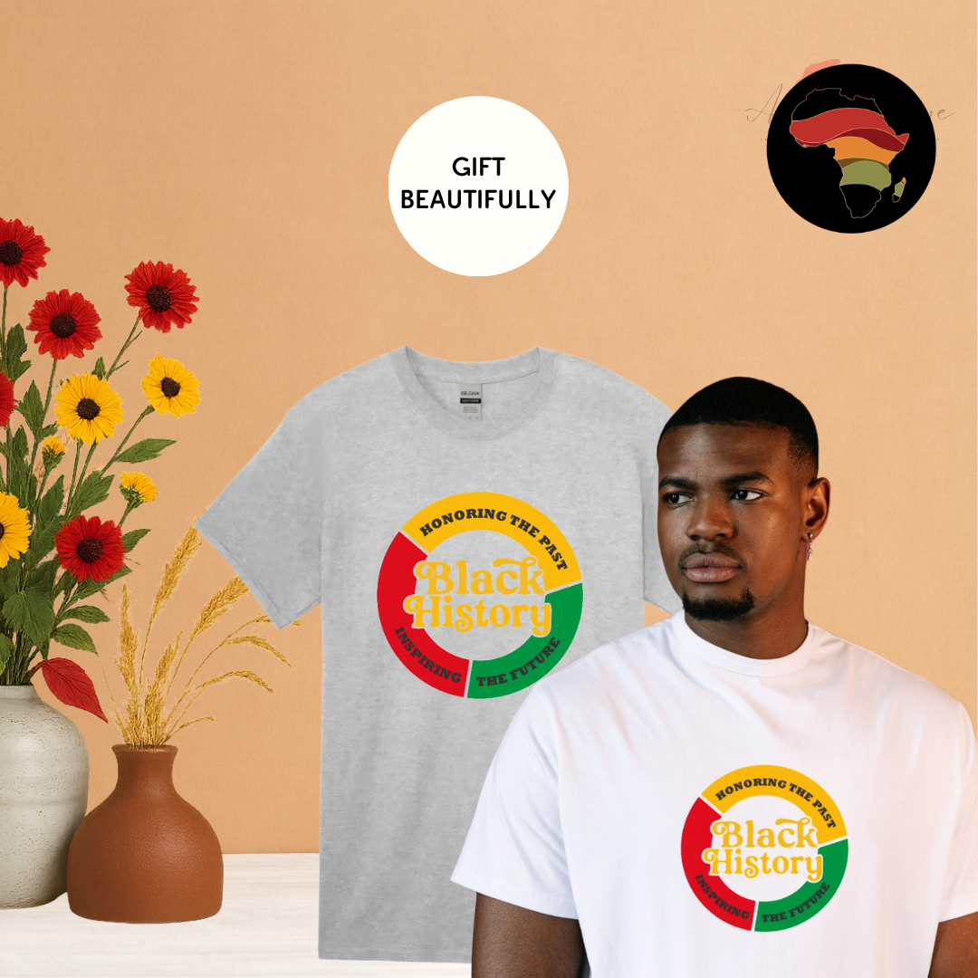 Black History Pride T-Shirt – Bold, Comfortable & Culture-Rich (Available in White, Purple & Gray and comes in a box)