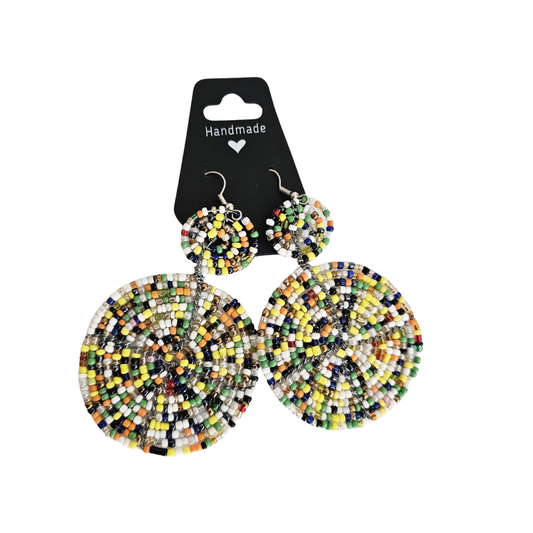 African Handmade Beaded Earrings – Bold, Colorful & Culturally Inspired