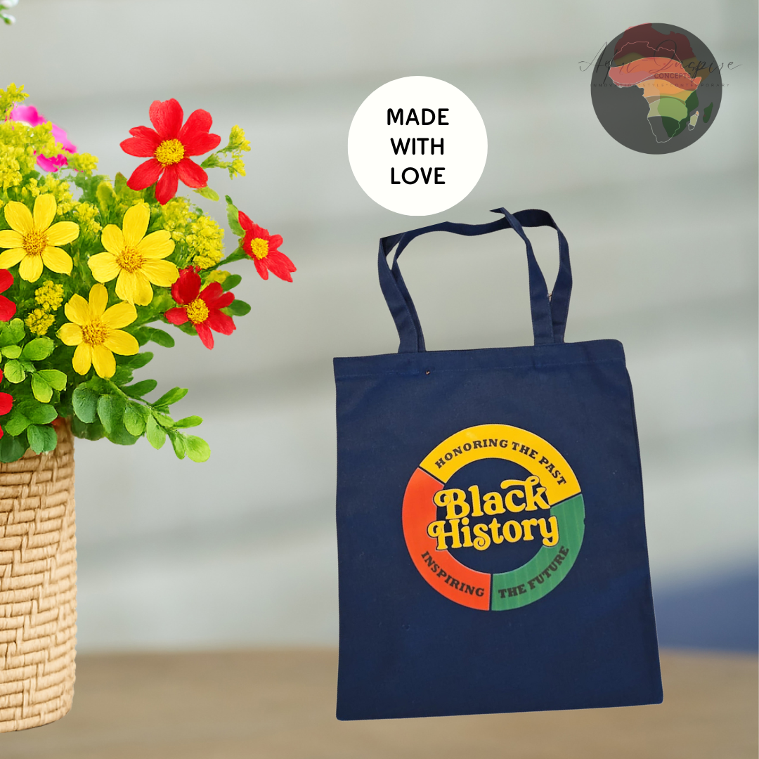 Black History Empowerment Tote Bag – Bold, Reusable & Culture-Inspired Canvas Carryall (comes in a box)