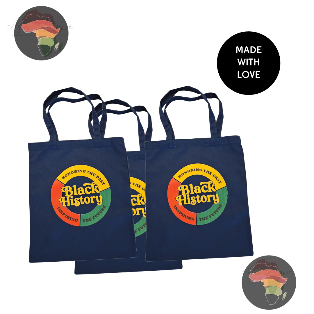 Black History Empowerment Tote Bag – Bold, Reusable & Culture-Inspired Canvas Carryall (comes in a box)