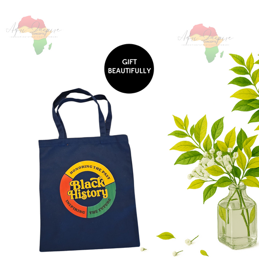 Black History Empowerment Tote Bag – Bold, Reusable & Culture-Inspired Canvas Carryall (comes in a box)