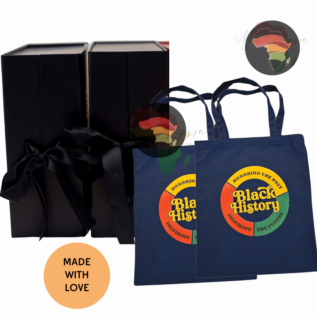 Black History Empowerment Tote Bag – Bold, Reusable & Culture-Inspired Canvas Carryall (comes in a box)