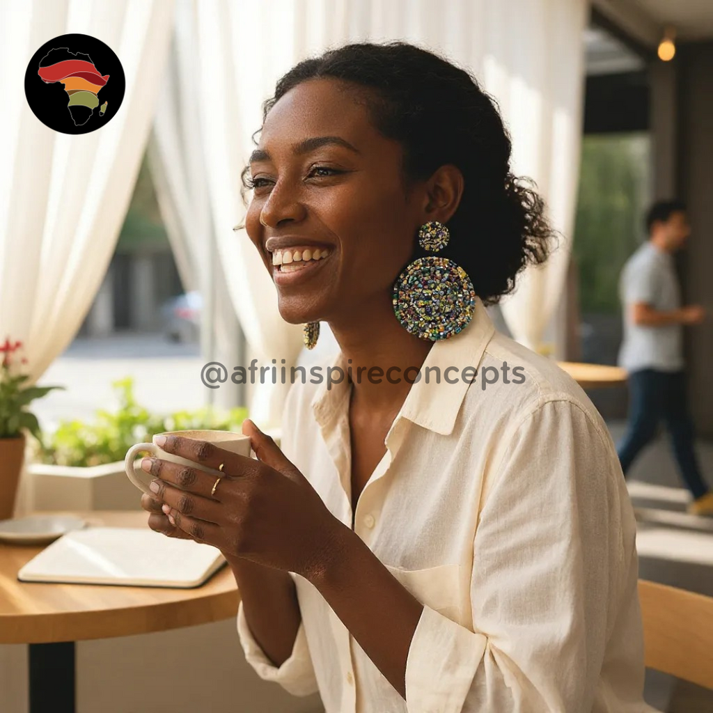 African Handmade Beaded Earrings – Bold, Colorful & Culturally Inspired