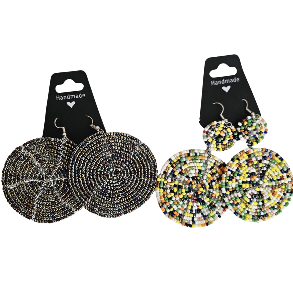 African Handmade Beaded Earrings – Bold, Colorful & Culturally Inspired