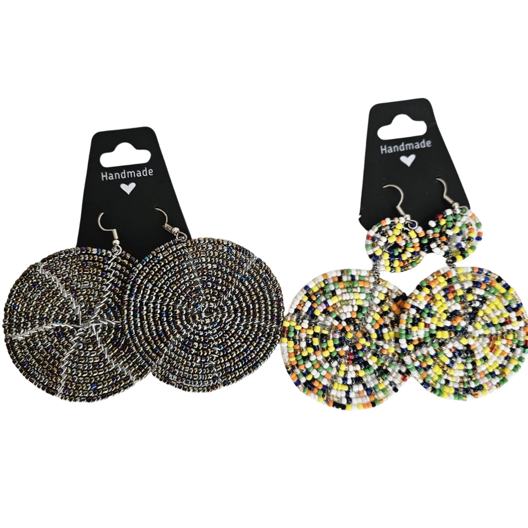 African Handmade Beaded Earrings – Bold, Colorful & Culturally Inspired