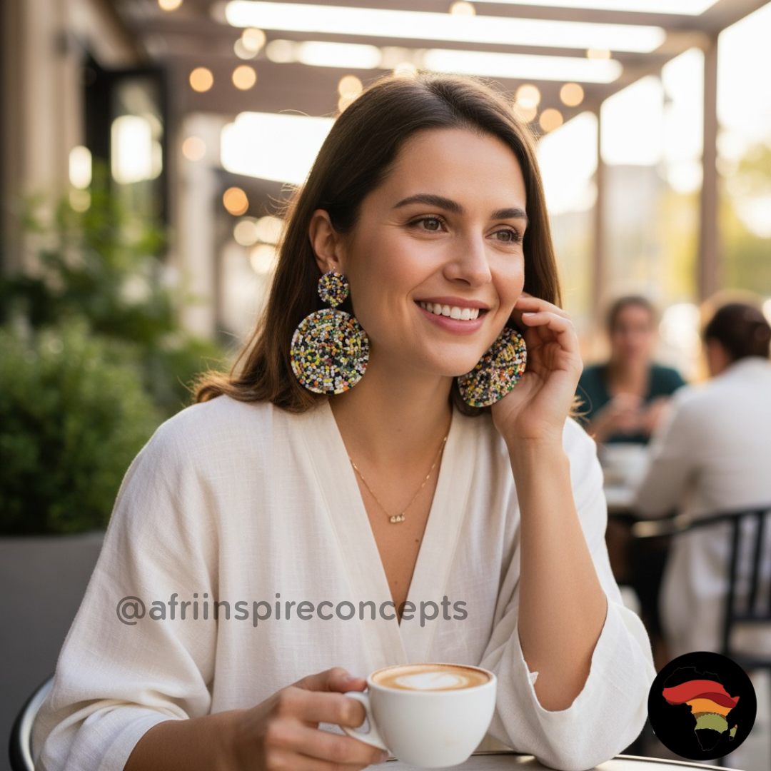 African Handmade Beaded Earrings – Bold, Colorful & Culturally Inspired