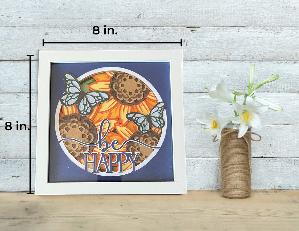 Positive Affirmation 3D Shadow Box : Be Happy
