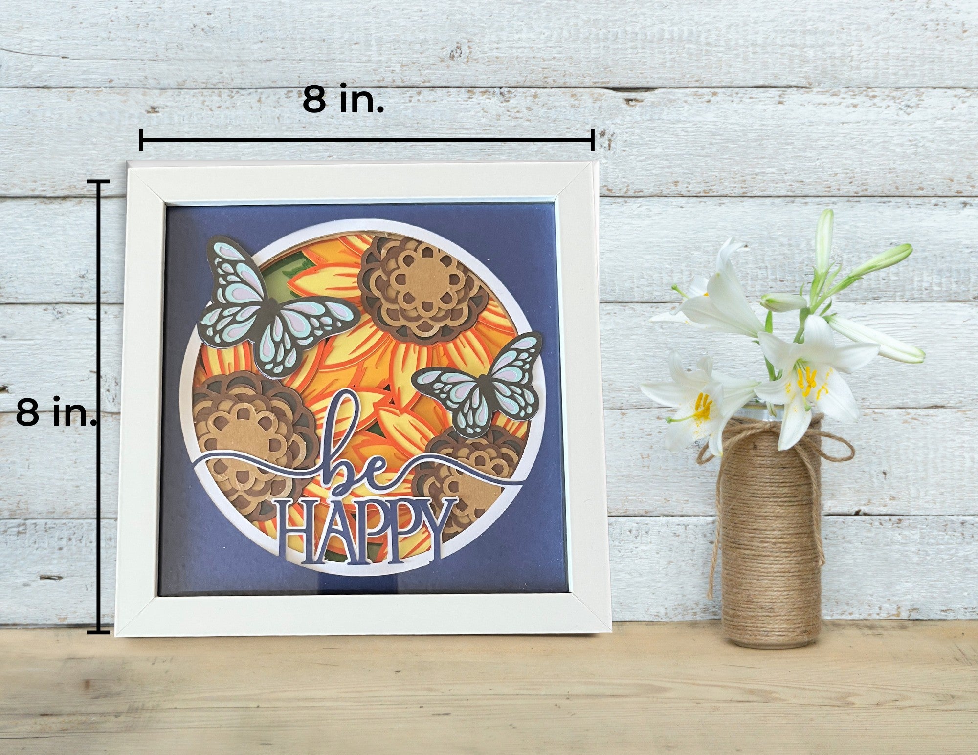 Positive Affirmation 3D Shadow Box : Be Happy