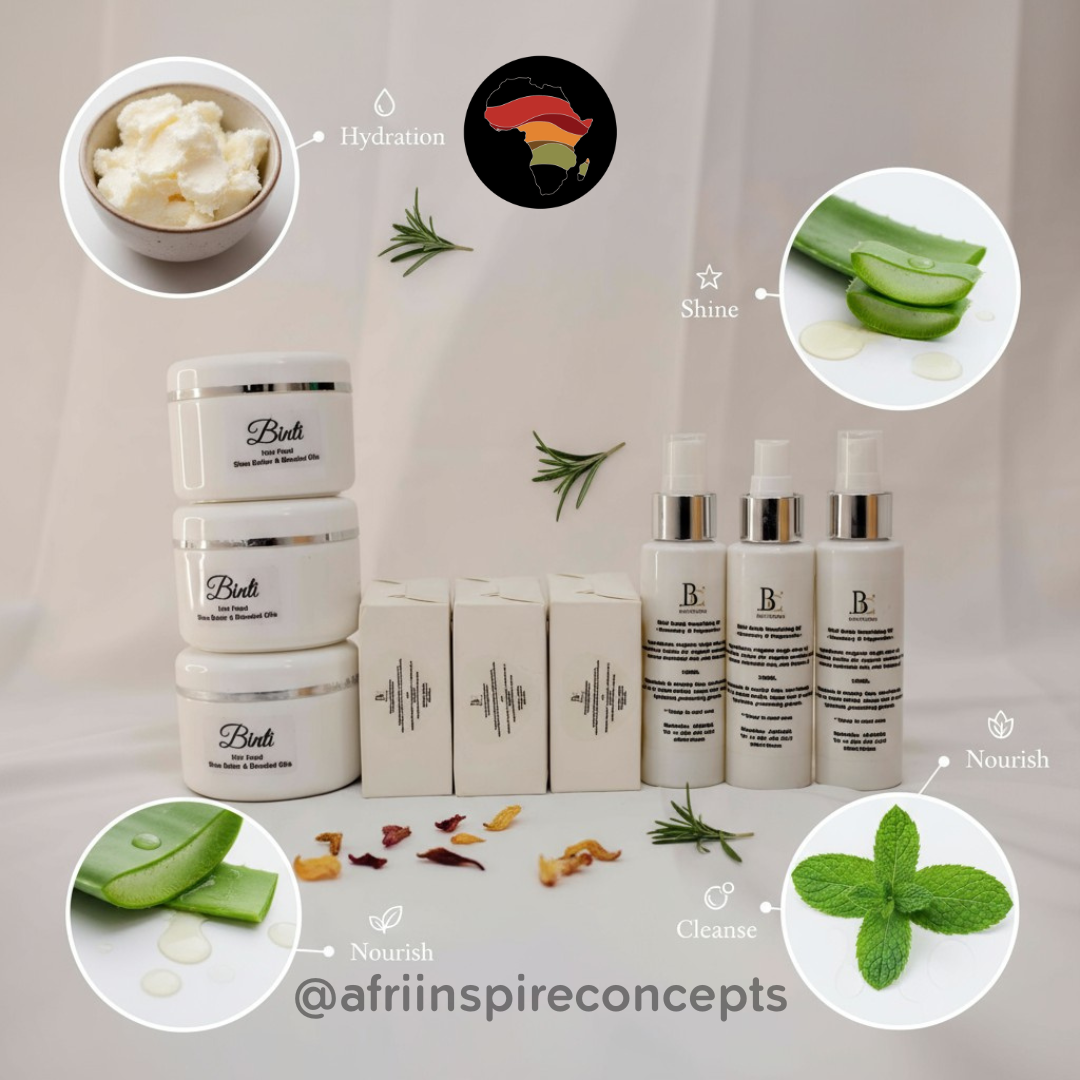 Crown Care Trio Gift Box – Nourishing Hair Cream, Refreshing Spray & Gentle Soap-9pc set