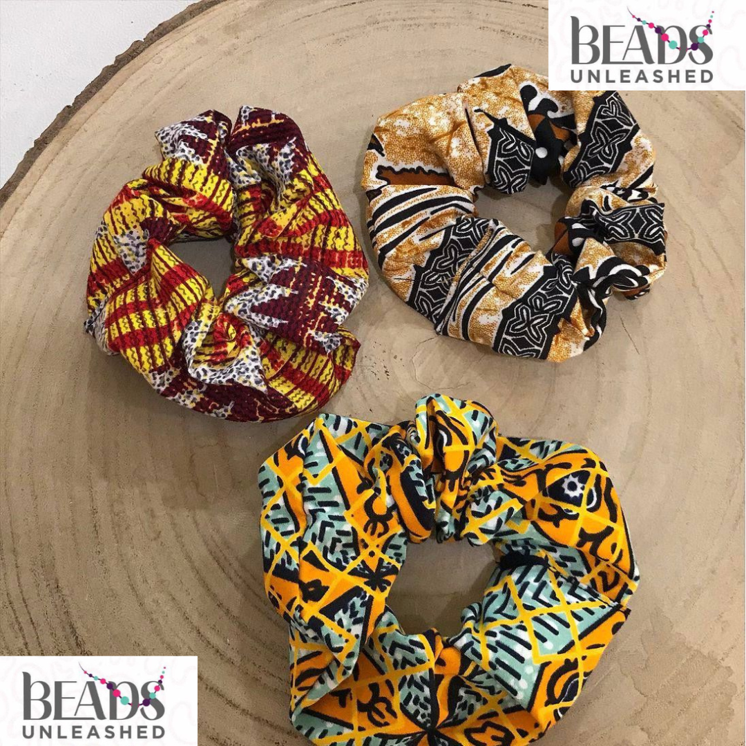 Bold & Beautiful African Print Scrunchies – Handmade Hair Accessories with Ankara Flair