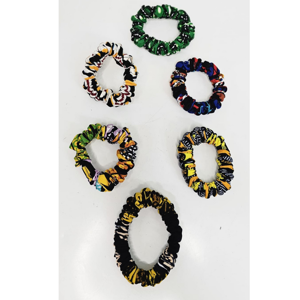 African Print Cotton Scrunchies – Stylish, Gentle & Handmade Hair Accessory (Small)