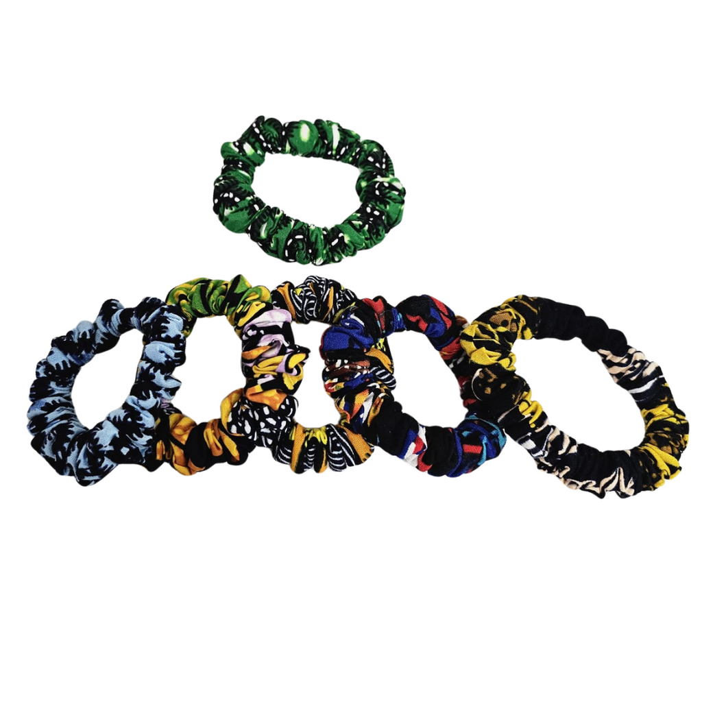 African Print Cotton Scrunchies – Stylish, Gentle & Handmade Hair Accessory (Small)