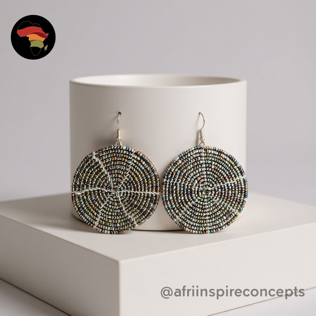 African Handmade Beaded Earrings – Bold, Colorful & Culturally Inspired