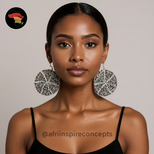 African Handmade Beaded Earrings – Bold, Colorful & Culturally Inspired