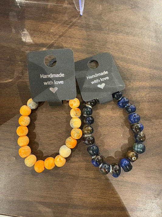 Ceramic, Money & Natural Stone Bracelet