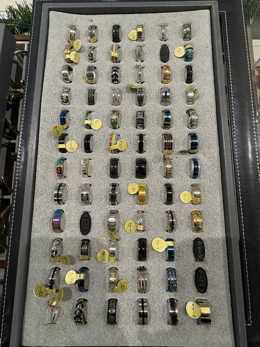 Multi Color Stainless Steel Rings (different sizes)