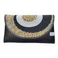 Leather beaded clutch