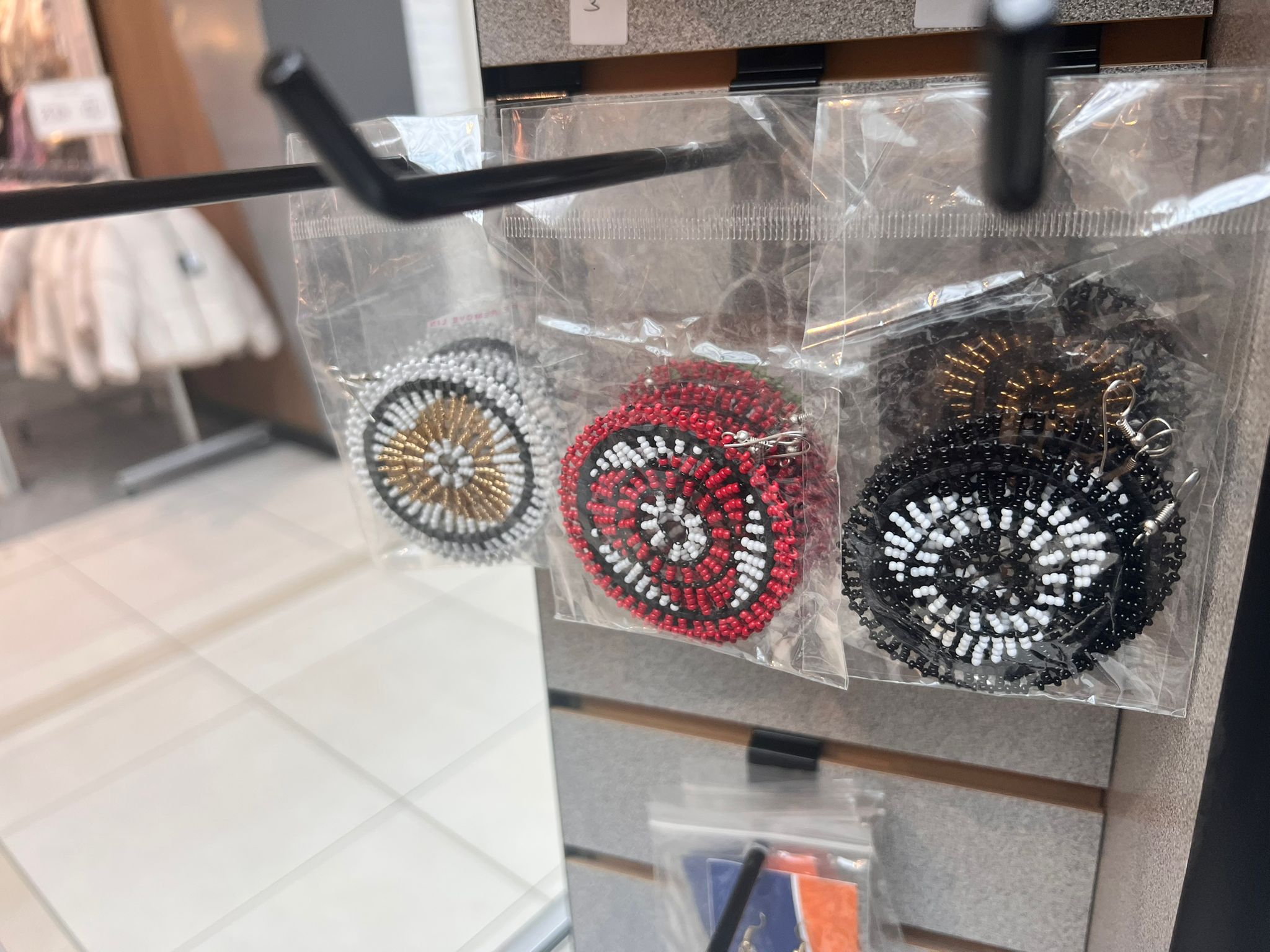 Round beaded earrings