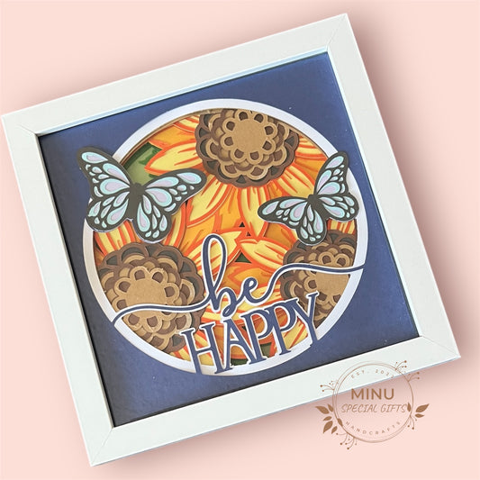 Positive Affirmation 3D Shadow Box : Be Happy