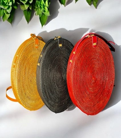Plain Round Rattans Bag (L) – Minimalist, Handwoven & Naturally Beautiful