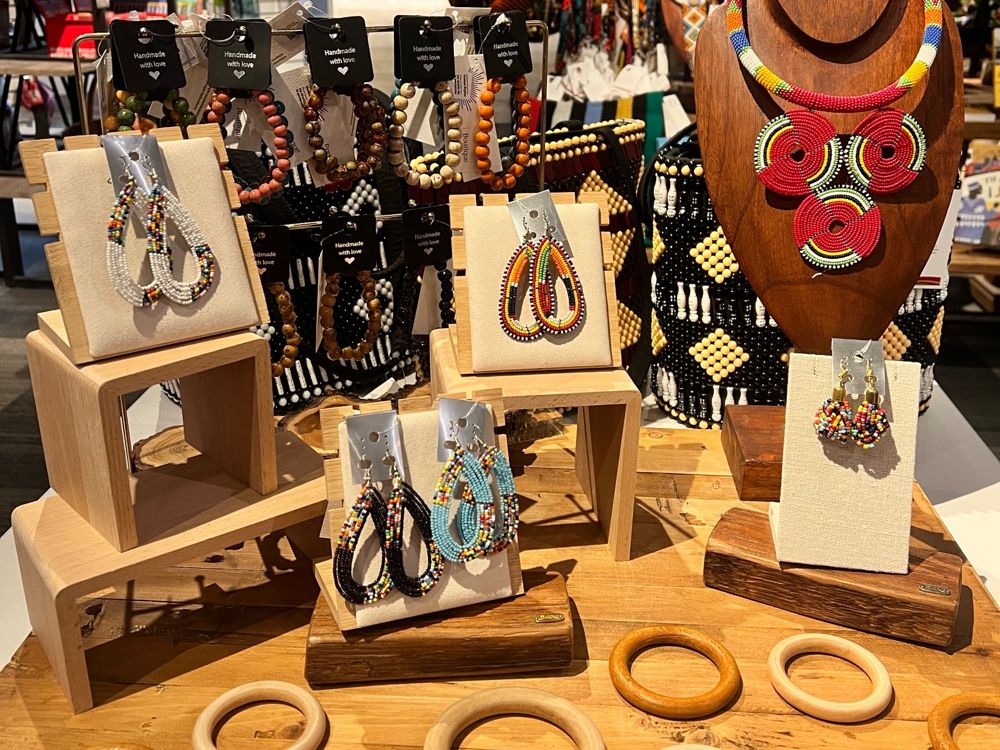 Handmade beaded jewellery from Afri Inspire makers at the Canadian Museum for Human Rights boutique